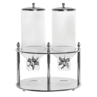 Expressly Stainless Steel Double Container Elegant Cereal Dispenser by HUBERT – 17.7 L x 11 W x 26.2 H, 2.9 gallons, Stainless Steel, Transparent, Model 10305