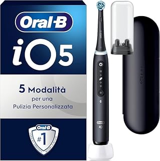 Oral-B iO 5N Rechargeable Electric Toothbrush, Black, 1 Head, 1 Travel Case, 1 Toothbrush