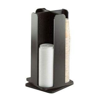 Cal Mil Revolving Cup/Lid Organizer by CAL-MIL – 8.00x8.00x18.25, Bamboo, Black, Model 378-96