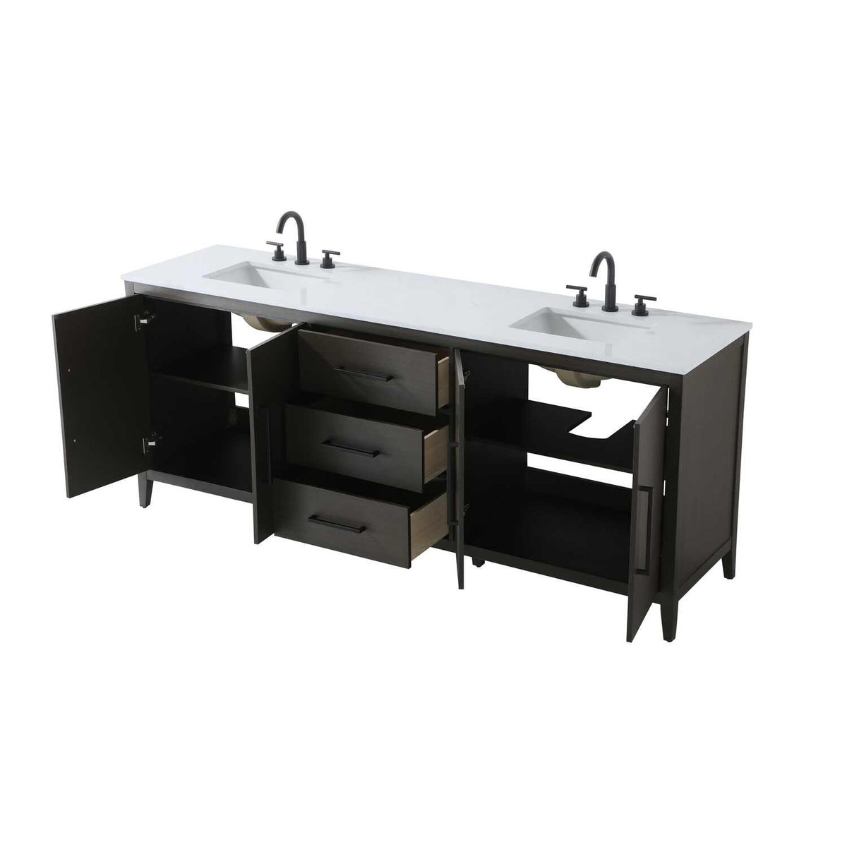 Mocha Brown Millie Bathroom Vanity by by Elegant Lighting – Solid wood and MDF, Mocha Brown, Model 5608093