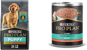 Purina Pro Plan Puppy - Dry Dog Food & Canned Wet Dog Food Bundle Package