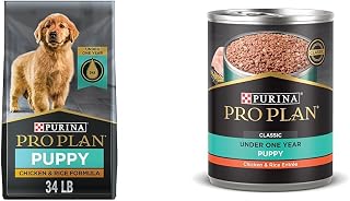 Purina Pro Plan Puppy - Dry Dog Food & Canned Wet Dog Food Bundle Package