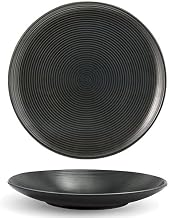 Front Of The House FOH DSP008BKP23 Spiral Ink 8" Round Plate - 12 / CS