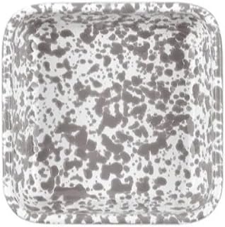 Crow Canyon Home Grey Splatter Enamelware Small Square Tray