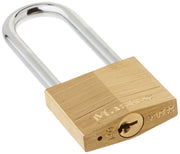 Master Lock 4 Pack / Extra Long Shackle / Brass, Silver Keyed Padlocks