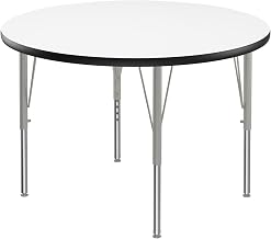 Correll Activity Tables with White and Black Finish A36-RND-36-14-09