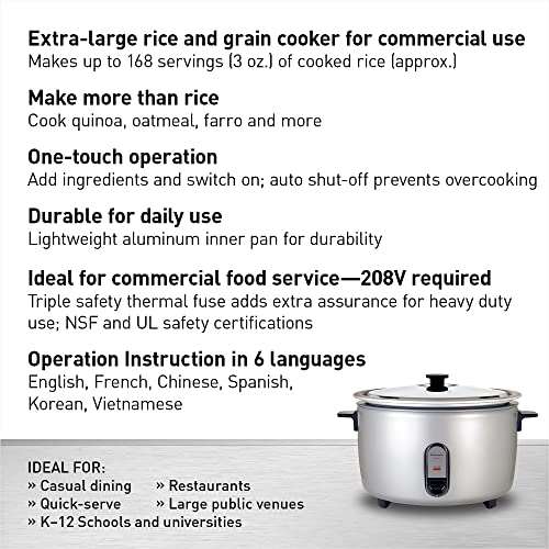 Panasonic 40 Cup / 208V / Cooker Commercial Rice Cookers