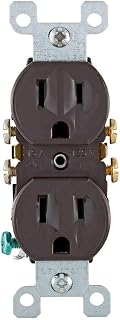 Leviton 15 Amp, 125 Volt, Duplex Receptacle, Residential Grade, Grounding, All Screws Backed Out, 5320-CP, Brown