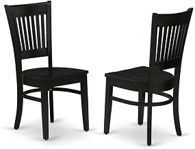 Furnifact Wooden Dining Chairs with Slat Back Wood Seat Set of 2, Kitchen Chairs and Dining Room Chairs for Dining Table, Brown