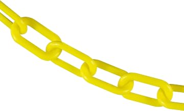 Mr. Chain Plastic Barrier Chain, Yellow, 25 ft Length (50002-25)