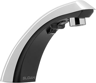 Sloan Valve EBF-85-4 Optima Plus Battery Powered Sensor Activated Electronic Hand Washing Faucet with Trim Plate for 4-Inch Centerset Sink, Chrome