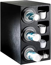 BFL-C-3BT Countertop Cup Dispensing Cabinet (3) BFL-2F Built-in Lid and Straw Organizer, Black Polystyrene, 24-1/4" H x 13" W x 23" D