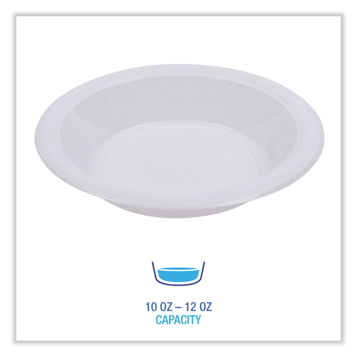 Hi-Impact Plastic Dinnerware by Boardwalk – 12 oz, 12.0 ounces, Plastic, White