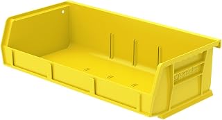 Akro-Mils 30232 AkroBins Plastic Storage Bins, 5"x11"x3", Yellow, 8-Pack