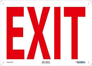 Global Industrial Exit Sign, 14''W x 10''H, Rigid Plastic