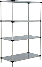 Galvanized Steel, 4 Tier, Solid Shelving Starter Unit, 54WX24DX74H