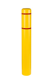 d 7" x 52" Bollard Cover Yellow - High Visibility- (Yellow red Tape) by Innoplast – 7\"x52\", HDPE or LDPE, Yellow red tape, Model BC752YR