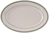 Tuxton China TGB-033 Platter, 7" x 4-5/8", Oval, Wide Rim, Rolled Edge, Microwave and Dishwasher Safe, Oven Proof, Fully Vitrified, Ceramic, Green Bay, Pack of 36