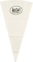 Tablecraft Canvas Pastry Bag, 18"x10"x0.02", White Polyurethane Coated, Durable Reusable Icing Bag, Flexible Decorating Tool for Baking, Piping, and Food Prep Applications