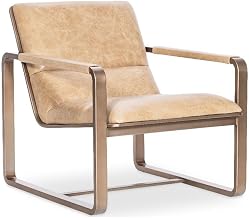 Cooper Metal Framed Lounge Chair in Brown Leather by Hooker Furniture