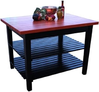 John Boos Rectangular Table in Cherry Edge Grain Top (36 x 24 with 2 Shelves)