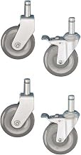 CA5RSB 2 Swivel Brake 2 Rigid STEM CASTERS, 5IN Polyurethane, 1200 LB Cap, 4PK
