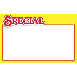 Special Price Signs by Retail Resource – 5 5x3 5 inch, Paper, Yellow, Model TC001-3