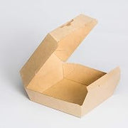 Burrows Paper Eco-Flute Square Stock Printed Meal Box White, 5.5" Length x 5.5" Width x 3" Depth, Kraft Cardboard | 300/Case