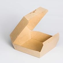 Burrows Paper Eco-Flute Square Stock Printed Meal Box White, 5.5" Length x 5.5" Width x 3" Depth, Kraft Cardboard | 300/Case