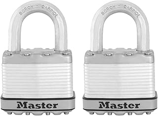 Master Lock M5XT Magnum Heavy Duty Outdoor Padlock with Key, 2 Pack Keyed-Alike