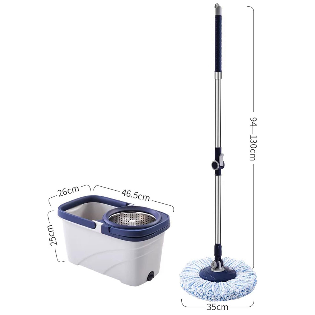 This Spin Mop Bucket with Wringer Set for Home - Mop Bucket System for Floor Cleaning - Detachable Splash Guard Spin Basket - Extendable Telescopic Handle - Extra 5PC Mop Heads by