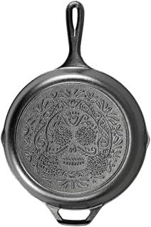 Lodge Pre-Seasoned Cast Iron Skillet, Sugar Skull, 10.25 Inches