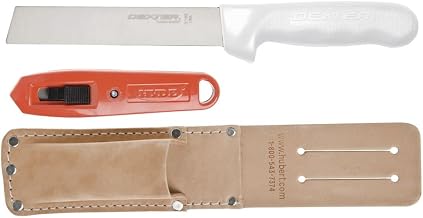 HUBERT Knife and Box Cutter Set with Leather Holster