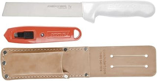 HUBERT Knife and Box Cutter Set with Leather Holster