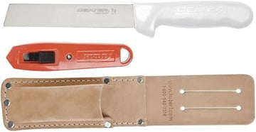 HUBERT Knife and Box Cutter Set with Leather Holster