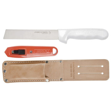Knife and Box Cutter Set with Leather Holster by HUBERT – Assorted, Multi, Model HARR.HOLSTERKIT