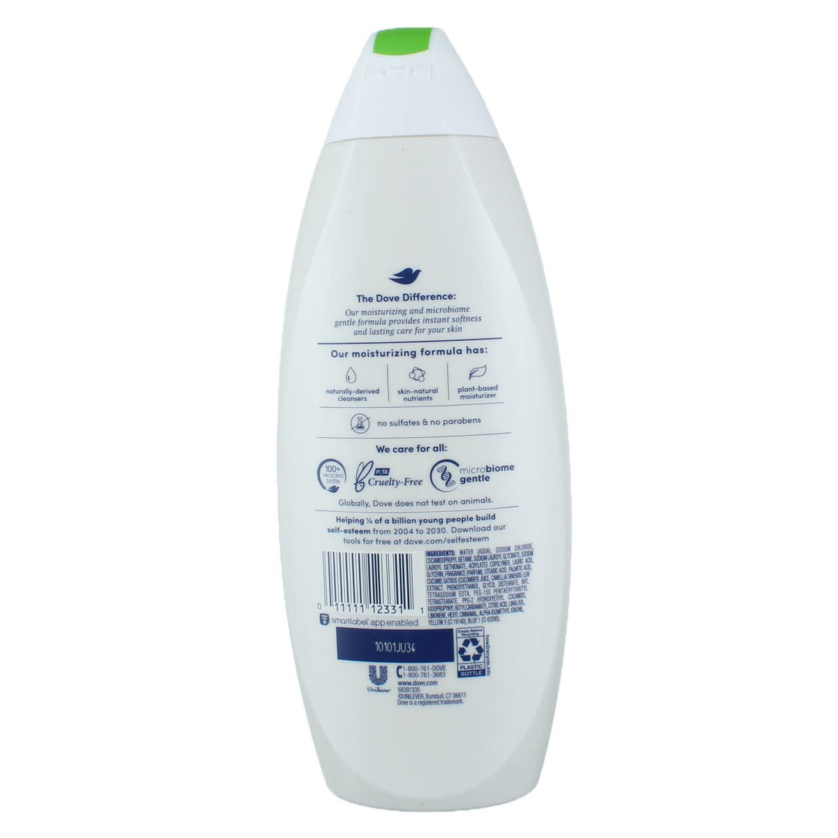 Go Fresh Cool Moisture Body Wash With Nutriummoist by Dove – 24 Fl Oz (Pack of 6), Cucumber and Green Tea, Pack of 6, Model U-BB-1508