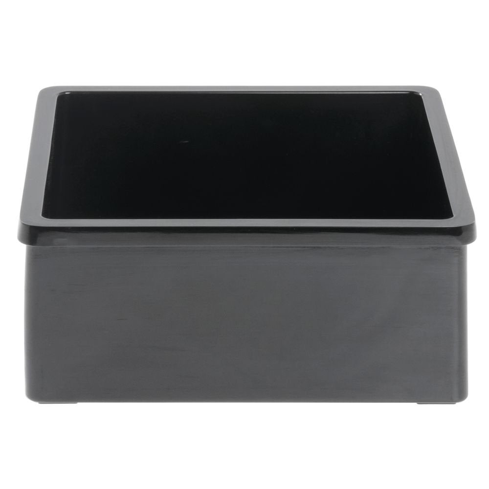 Serving Bowl Rectangular Black Plastic Melamine - 7"L x 6 3/8"W x 3"H by HUBERT – 7.0 liters, Melamine, Black, Model M2365-BLACK