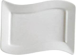 CAC China Soho Pattern 15 1/2 x 10 1/2 Inch White Rectangular Platters 12 Ct