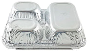 Handi Foil Oblong 3 Compartment Tray with Lid - 250 per case. by Handi-Foil – 8.75" x 6.75" x 1.5", Aluminum, Silver, Pack of 250, Model 2045-35-250W