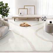 Abani Nomad Cream & Beige Area Rug 8' x 10' for Living Room, Bedroom - Chic Abstract Pattern - Durable & Easy to Clean