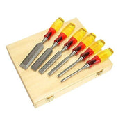 Marples M373 Split-Proof Bevel Edge Chisels 6-Piece Wooden Box Set by IRWIN – 1 - pack, Multi, Pack of 6, Model MAR373S6