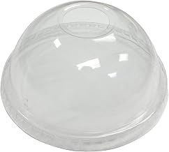 EPETDL12SH Empress Dome Lid w/Hole Fits 12oz sqt - 24oz PET Cups 20/50 cs