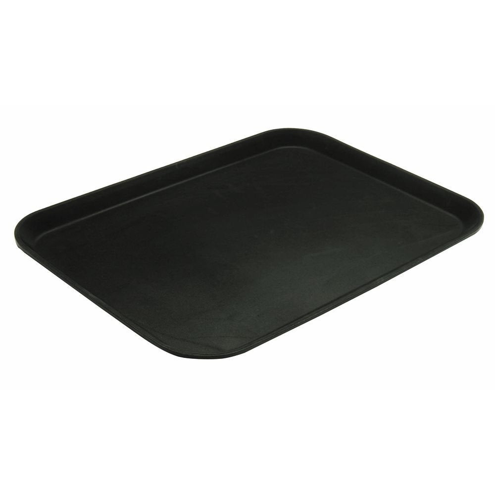 Serving Tray Nonskid Black Rectangular- 22" L x 16" W x 1" H by HUBERT – 22" x 16" x 1", Plastic, Black