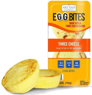 Three Cheese Egg Bites - 2 count per pack -- 7 packs per case. by Artisan Kitchens – 14 Count