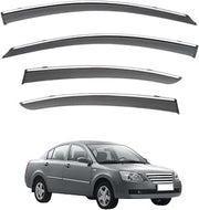 Chrome Trim Strip Tape-On Rain Guards for Chery Elara MK1 2006-2010, PC Material Window Visors Vent Deflectors
