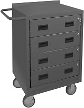 Durham Mfg. Mobile Drawer Bench, 4 Drawers, 24"W x 18"D x 36-1/2"H, Gray