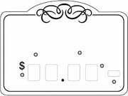 HUBERT Pricing Dial Tag with Scroll Design 3" H x 4" L