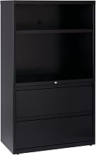 Hirsh 36-in Wide HL8000 Series 2 Drawer Lateral Combo File Cabinet Black