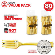 Stock Your Home Mini Fork / Gold / 80 Dessert Forks
